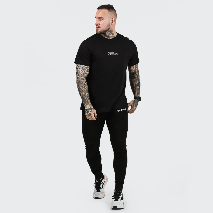 Moška majica s kratkimi rokavi FIT Black - GymBeam