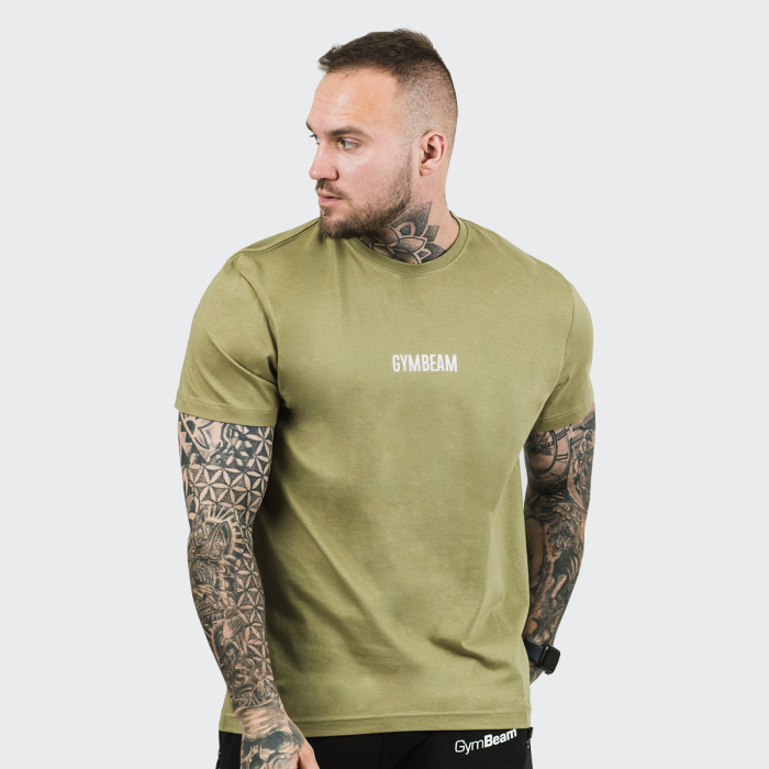 Moška majica s kratkimi rokavi FIT Olive - GymBeam