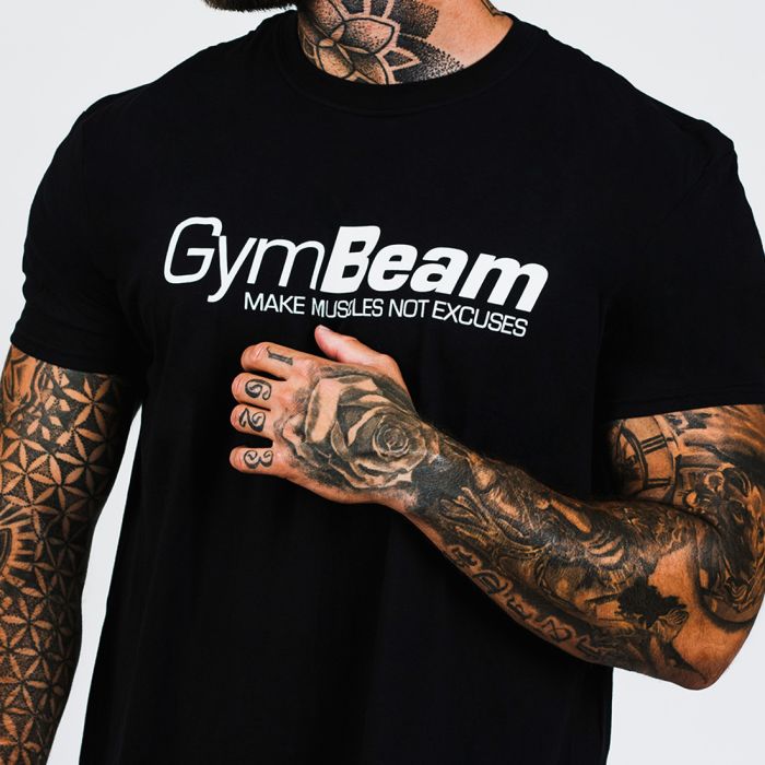 Moška majica Make Muscles Black - GymBeam