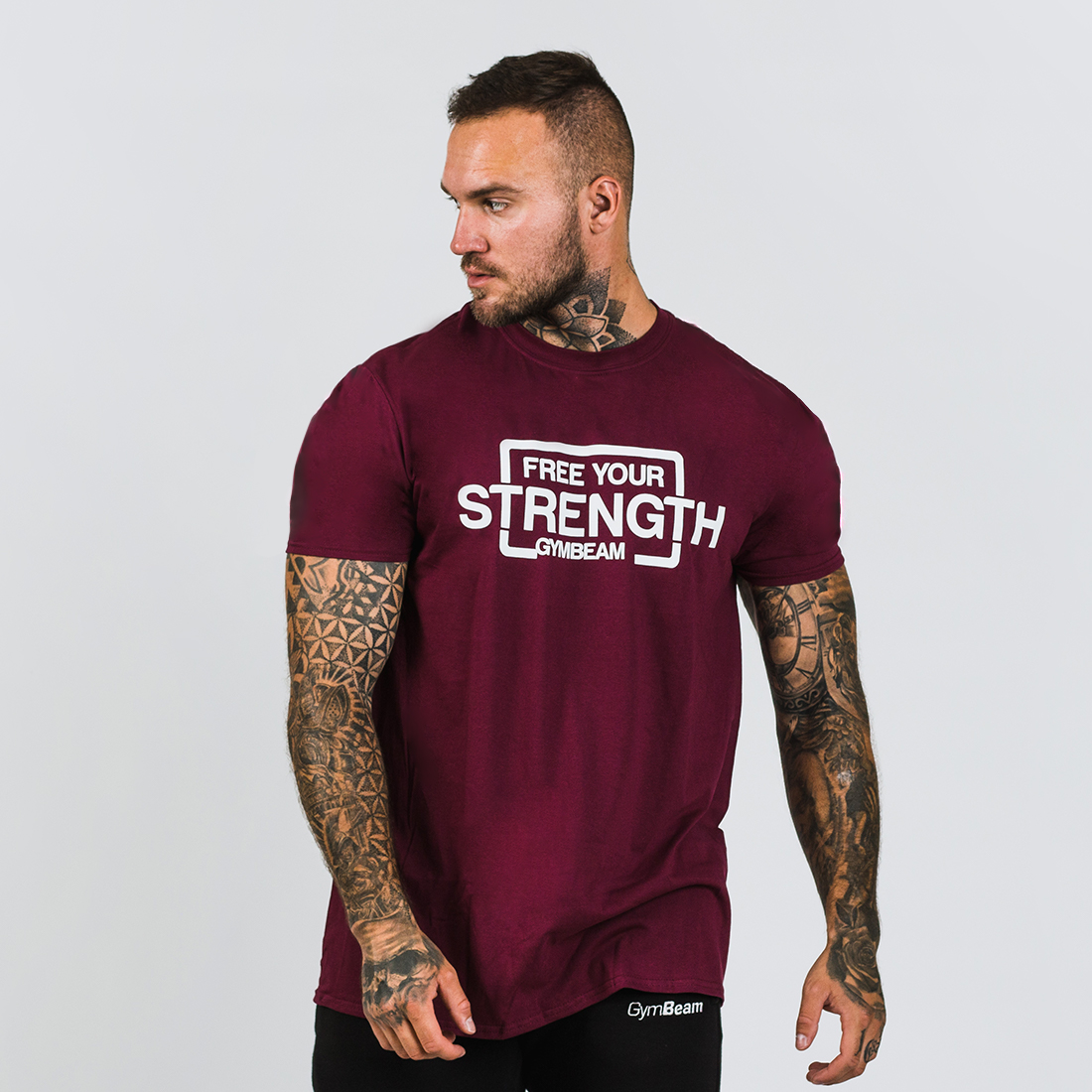 Moška majica Free Your Strength Maroon White - GymBeam